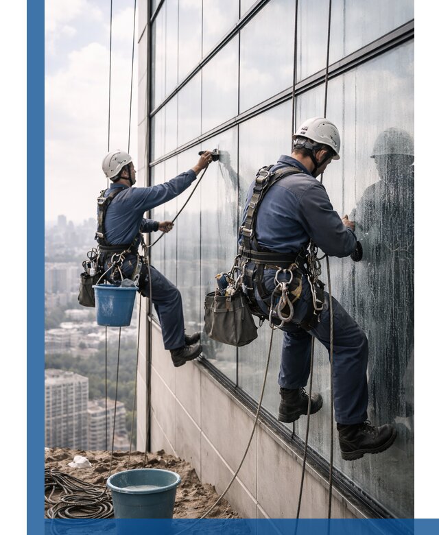 Профессиональная мойка фасадных окон альпинистами в Саянске