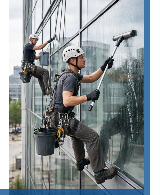 Мойка витражей альпинистами в Саянске от 712 р. под ключ|ВЫСОТНИК-Сск