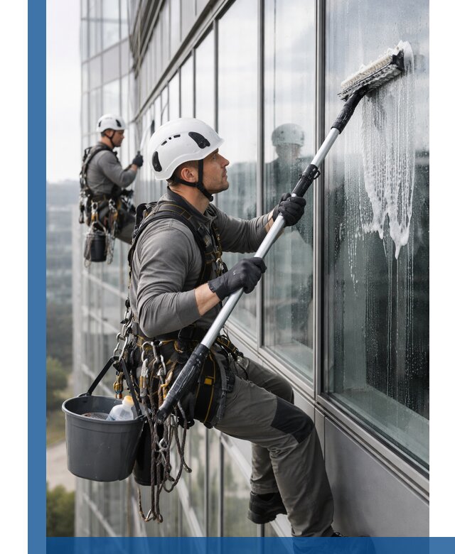 Высотная мойка сплошного остекления с выездом в Саянске