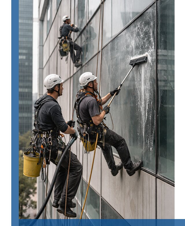 Профессиональная высотная мойка фасадов зданий в Саянске