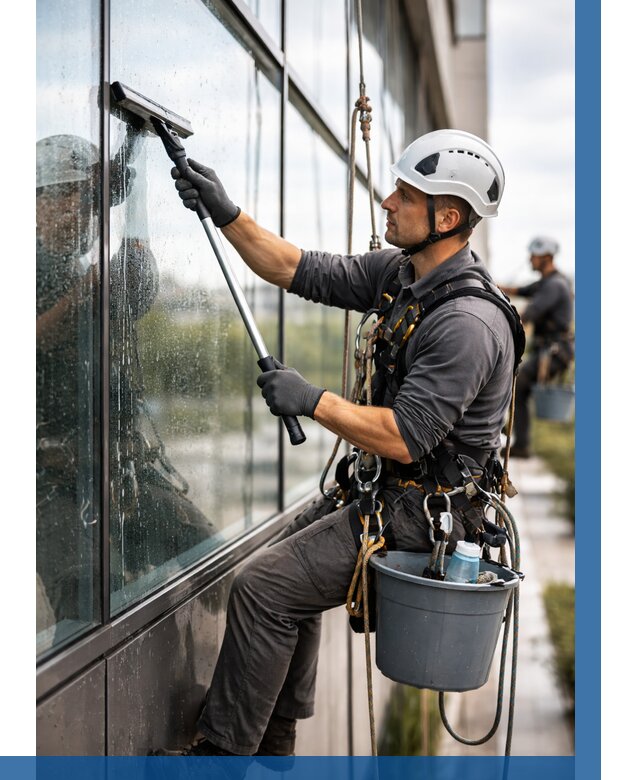 Мойка стеклянных фасадов в Саянске от 203 р. | ВЫСОТНИК-Сск
