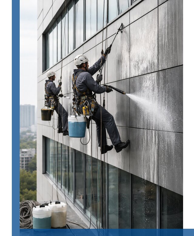 Профессиональная мойка вентилируемых фасадов в Саянске