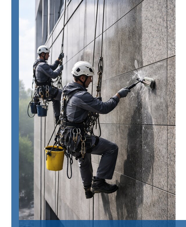 Профессиональная мойка фасада из керамогранита в Саянске