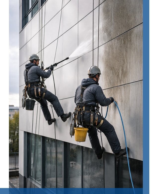 Мойка фасада из композита в Саянске по цене от 305 р. | ВЫСОТНИК-Сск