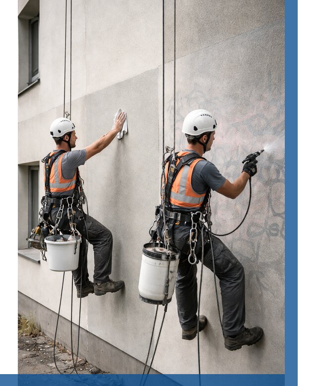 Антиграффити покрытие фасада в Саянске от 610 р. | ВЫСОТНИК-Сск