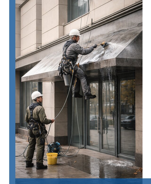 Профессиональная мойка козырьков и навесов в Саянске