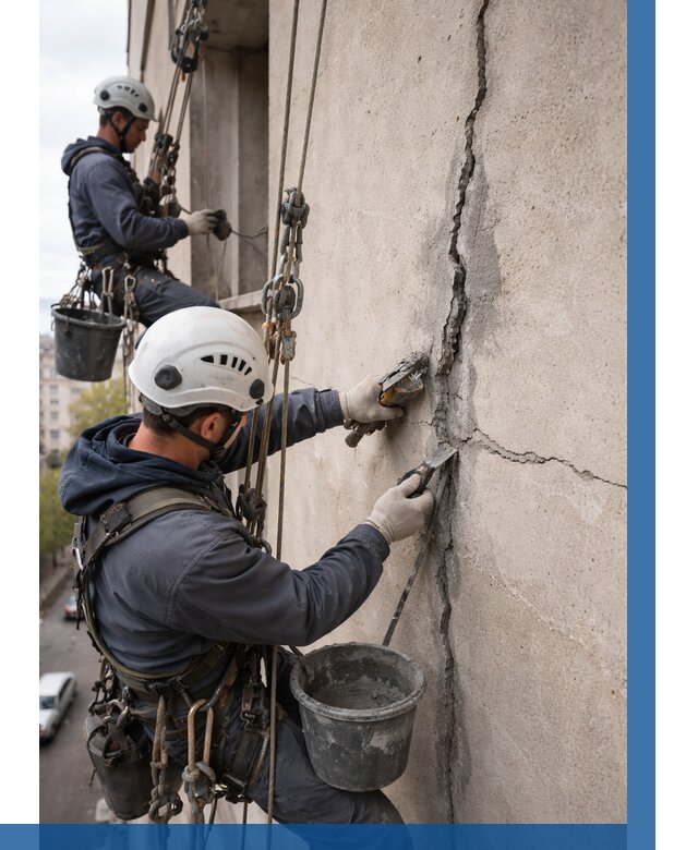 Заделка трещин на фасаде в Саянске от 916 р. | ВЫСОТНИК-Сск