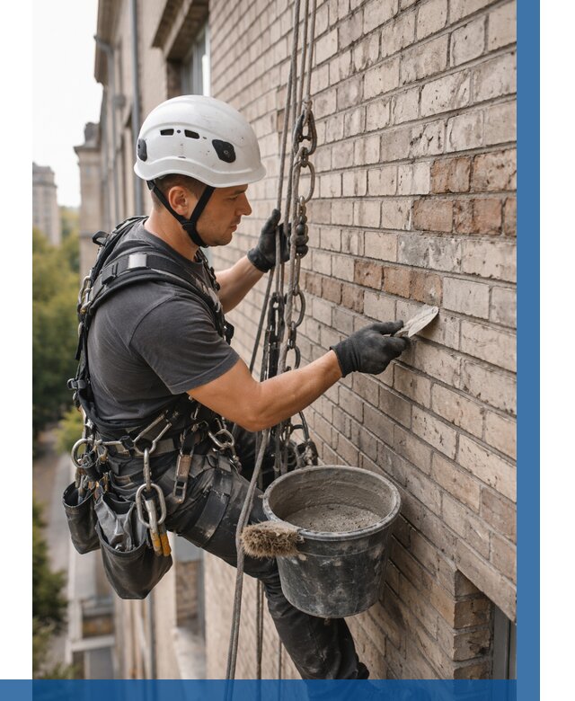 Ремонт кирпичной кладки фасада в Саянске от 1831 р. | ВЫСОТНИК-Сск