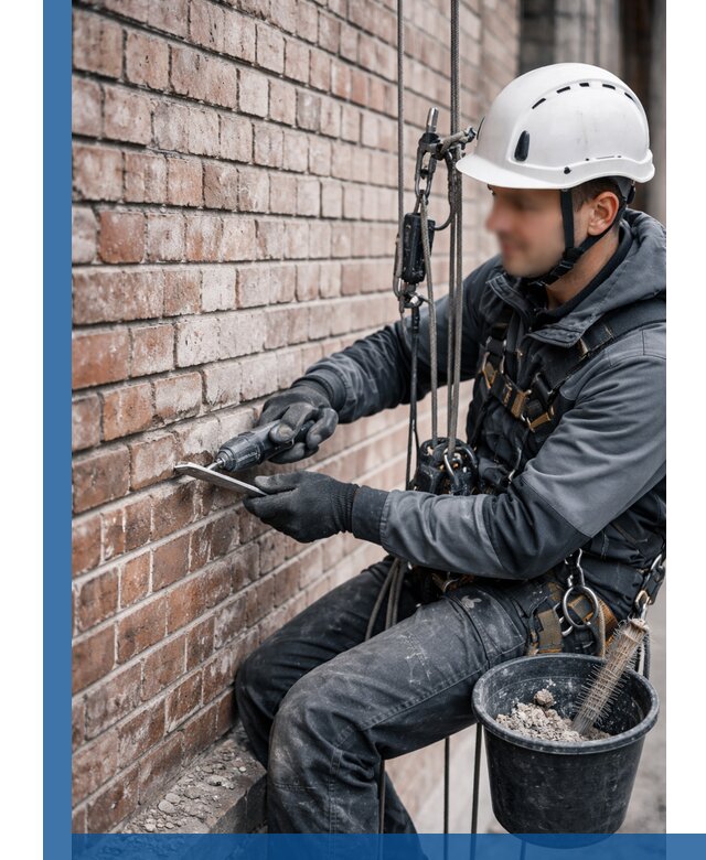 Расшивка кирпичных швов фасадов и стен, ремонт в Саянске