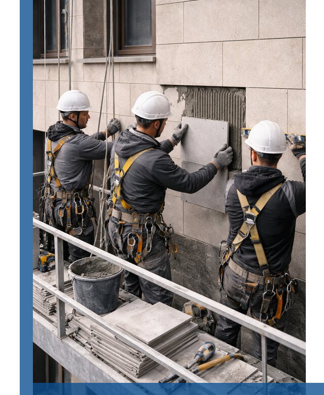 Ремонт облицовки фасада плиткой в Саянске с гарантией