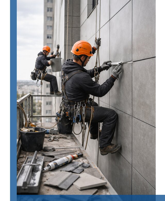 Профессиональный ремонт фасада из керамогранита в Саянске