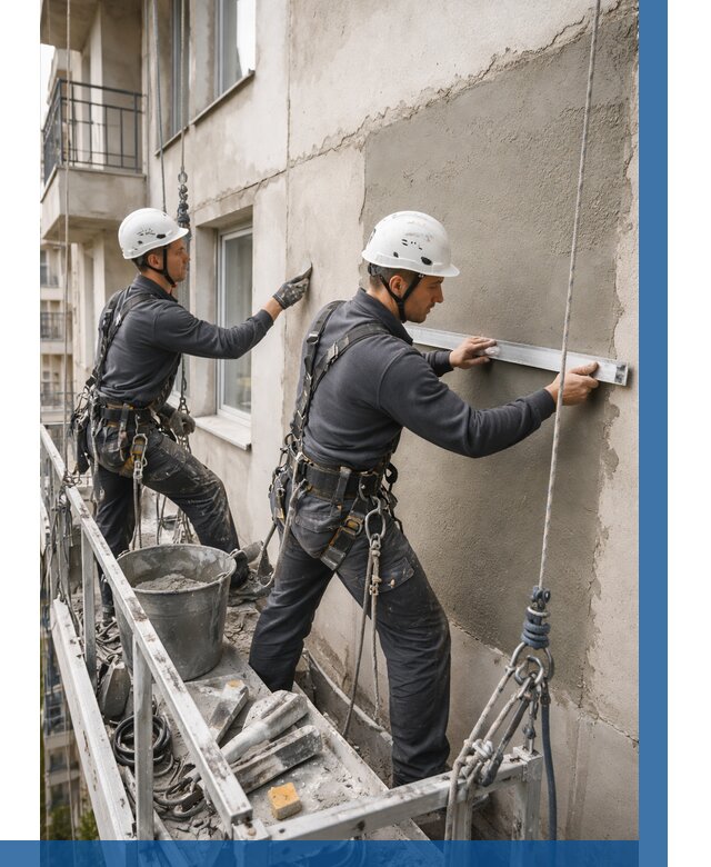 Штукатурка фасада на высоте в Саянске от 916 р. | ВЫСОТНИК-Сск