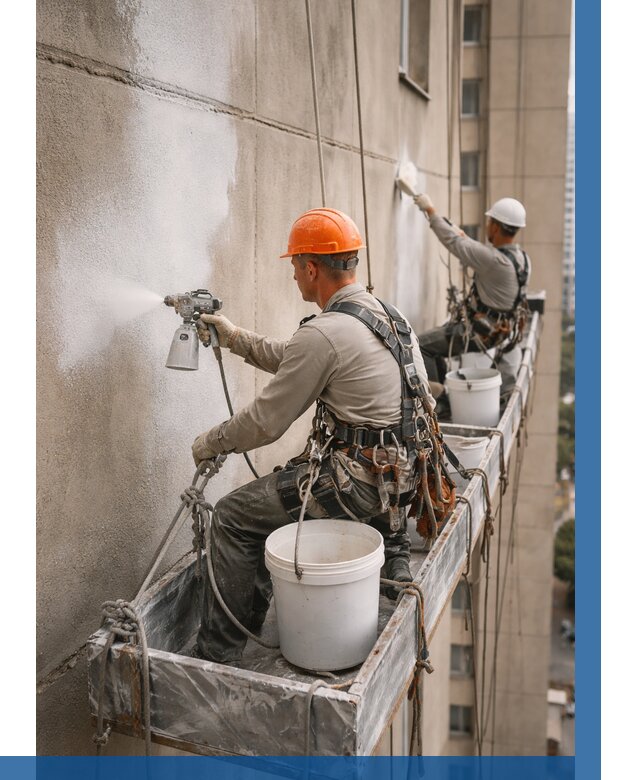 Грунтовка фасада на высоте в Саянске от 122 р. | ВЫСОТНИК-Сск