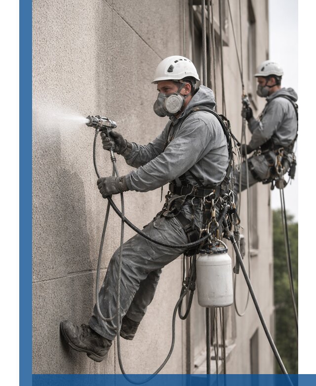 Безвоздушная покраска фасадов зданий в Саянске профессионально