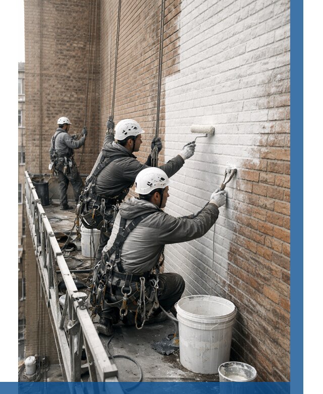 Покраска кирпичного фасада в Саянске от 356 р. | ВЫСОТНИК-Сск