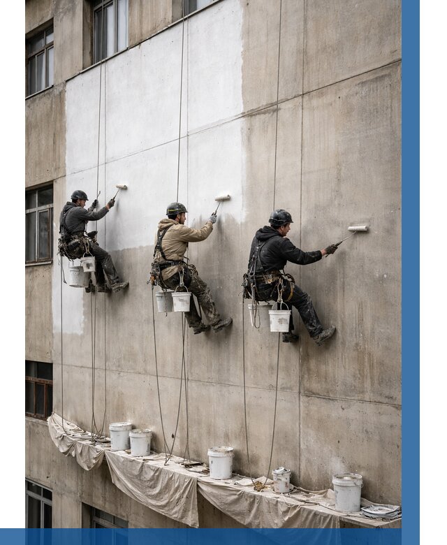 Покраска бетонного фасада в Саянске от 356 р за м2 | ВЫСОТНИК-Сск