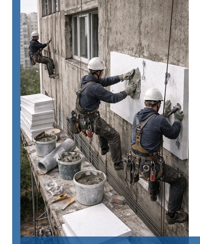 Утепление фасада пенополистиролом в Саянске под ключ