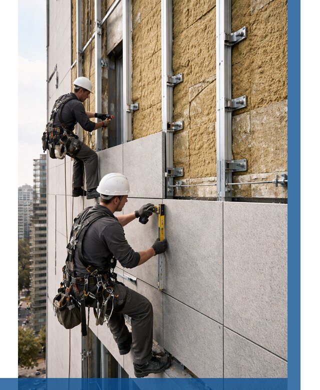 Монтаж вентилируемого фасада в Саянске от 3561 р. | ВЫСОТНИК-Сск