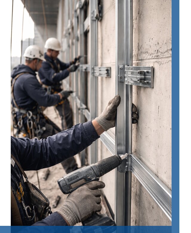 Монтаж подсистемы вентфасада в Саянске от 865 р. | ВЫСОТНИК-Сск