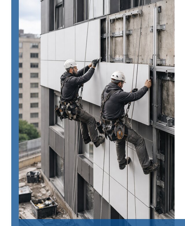 Монтаж композитных панелей фасада в Саянске под ключ