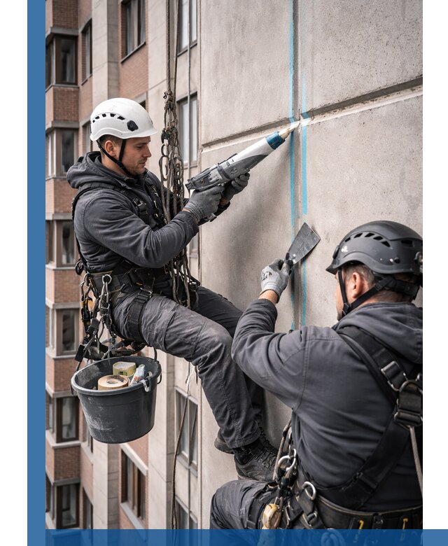Вторичная герметизация швов фасада и кровли в Саянске