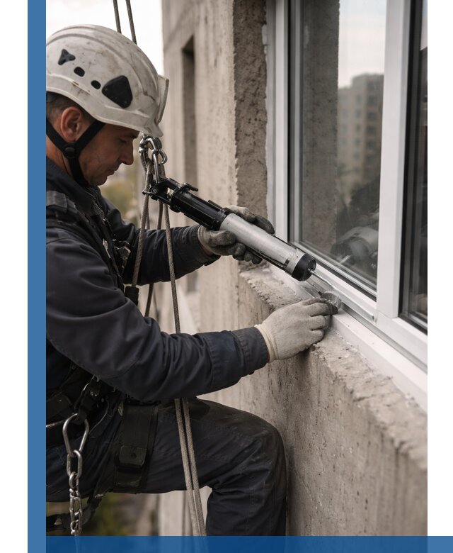 Герметизация оконных швов снаружи в Саянске профессионально