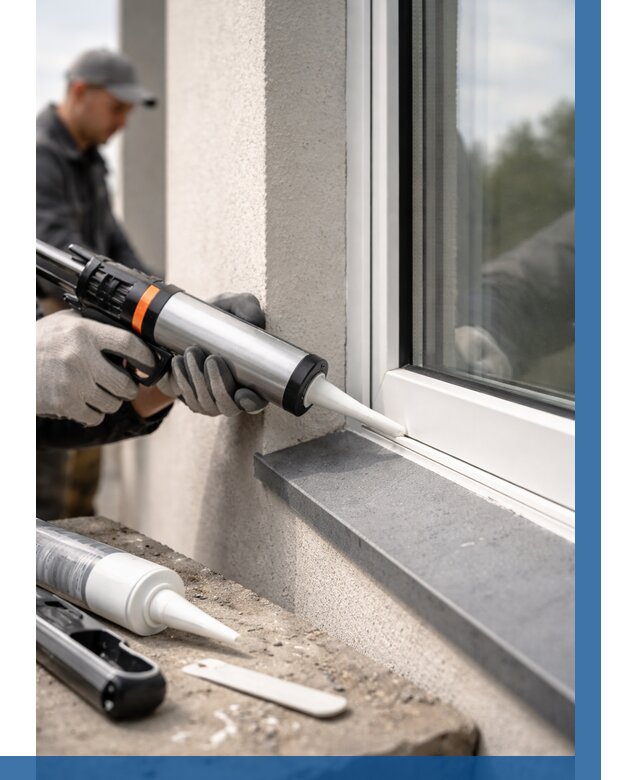 Герметизация монтажных швов окон в Саянске от 661 р. | ВЫСОТНИК-Сск
