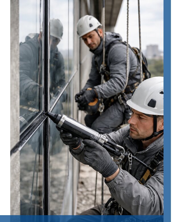 Герметизация витражных швов в Саянске от 661 р. | ВЫСОТНИК-Сск