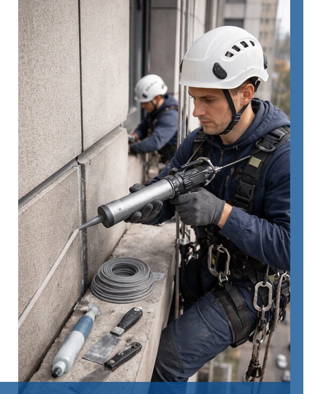 Герметизация деформационных швов фасада в Саянске от 712 | ВЫСОТНИК-Сск