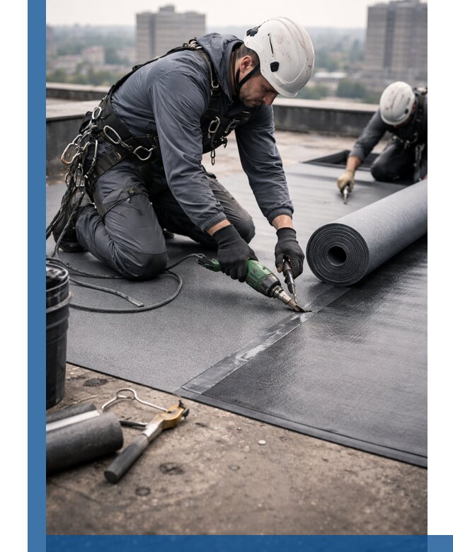 Ремонт мягкой кровли в Саянске с выездом промальпинистов