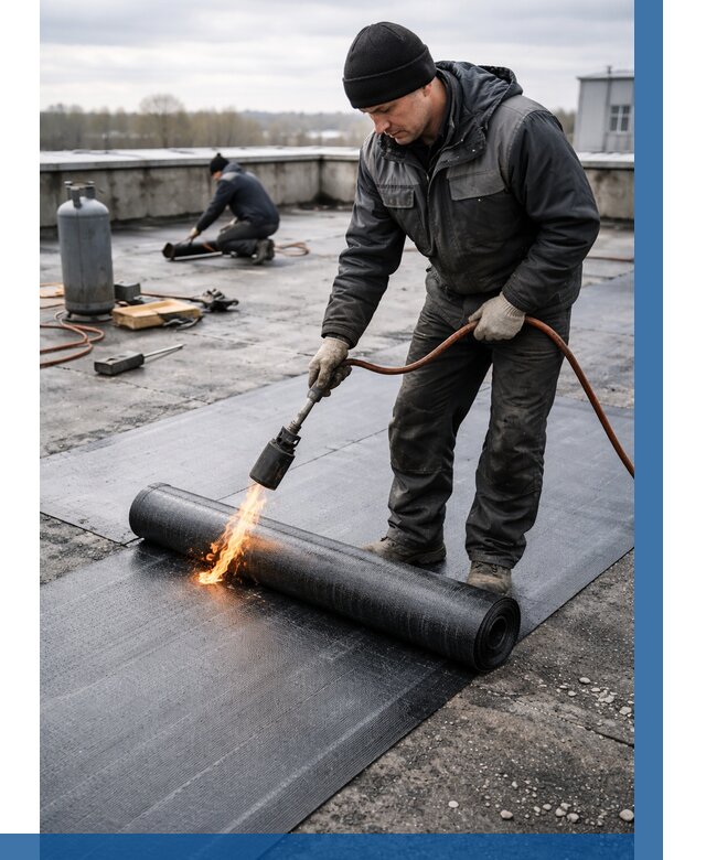 Ремонт наплавляемой кровли в Саянске от 712 р. | ВЫСОТНИК-Сск