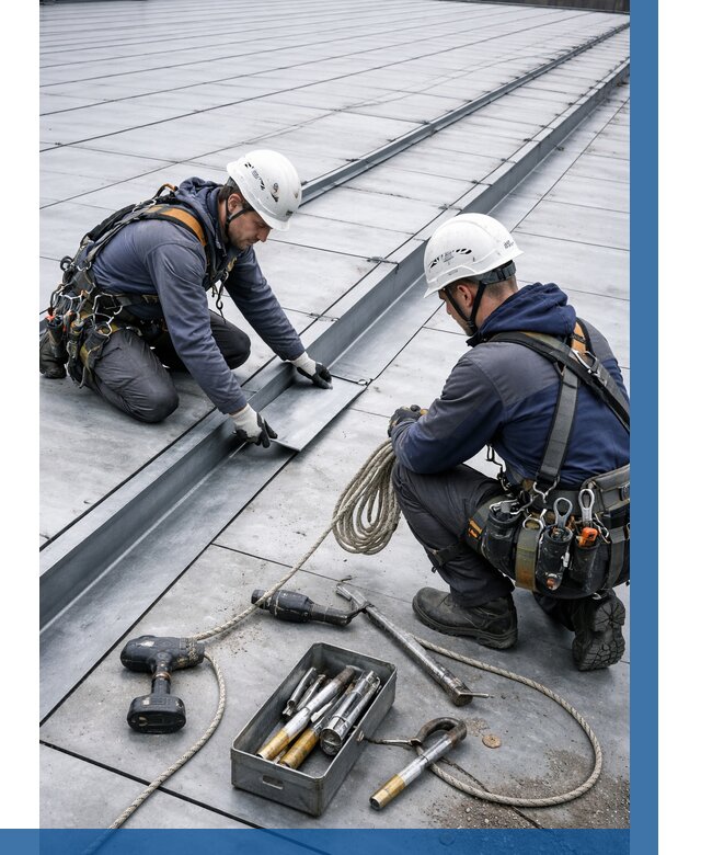 Ремонт фальцевой кровли в Саянске от 712 р. | ВЫСОТНИК-Сск