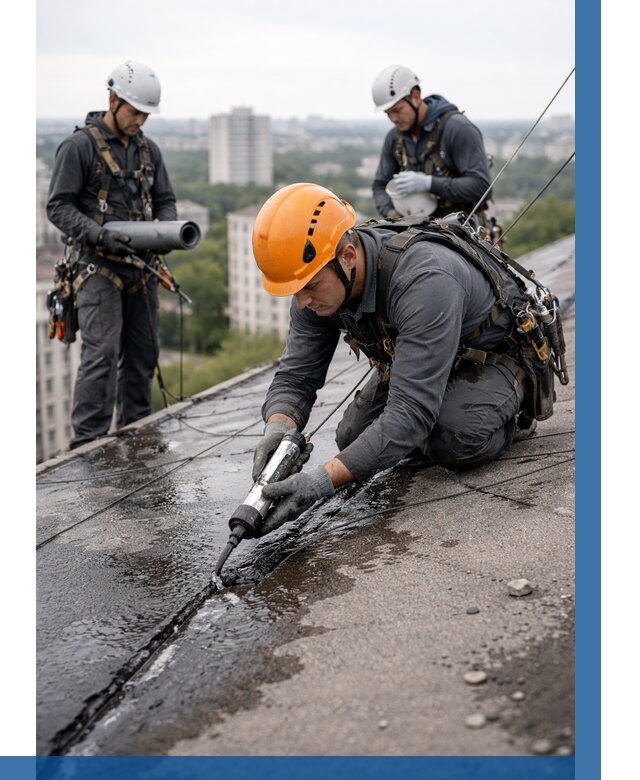 Устранение протечек кровли в Саянске от 12209 р. | ВЫСОТНИК-Сск