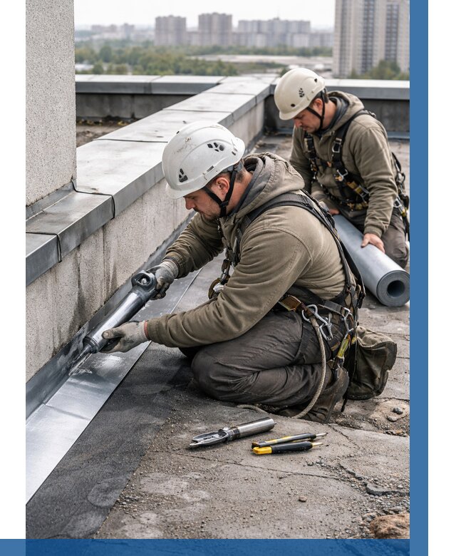 Ремонт кровельных примыканий в Саянске от 1221 р. | ВЫСОТНИК-Сск