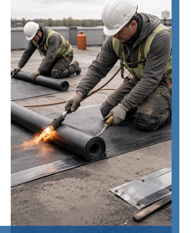 Монтаж наплавляемой кровли в Саянске от 865 р. — ВЫСОТНИК-Сск