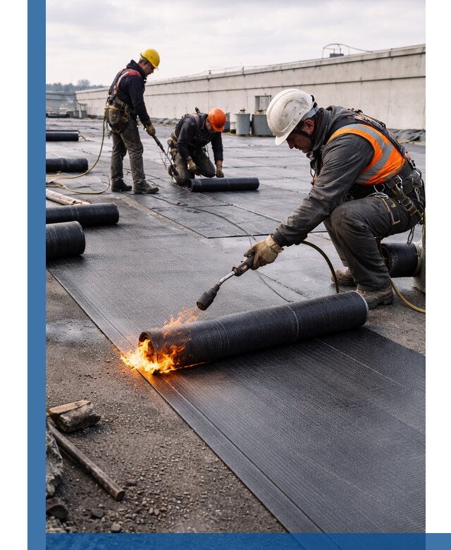 Монтаж наплавляемой кровли в Саянске профессионально