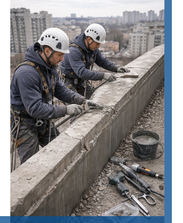 Ремонт парапета на кровле в Саянске от 1526 р. | ВЫСОТНИК-Сск