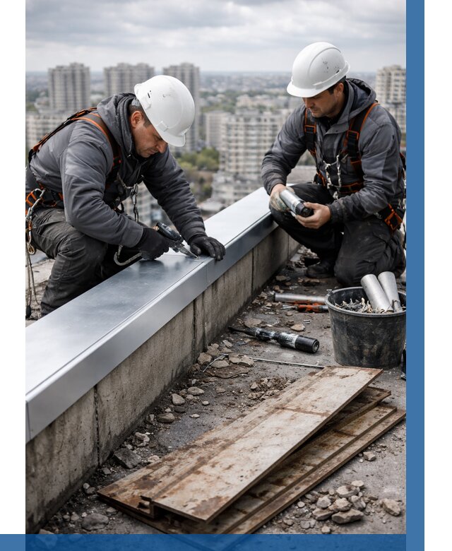 Замена парапетных крышек под ключ в Саянске от 1221 р. | ВЫСОТНИК-Сск