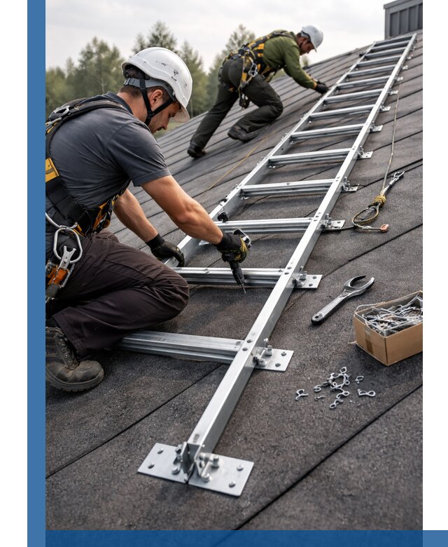 Профессиональный монтаж кровельной лестницы в Саянске под ключ