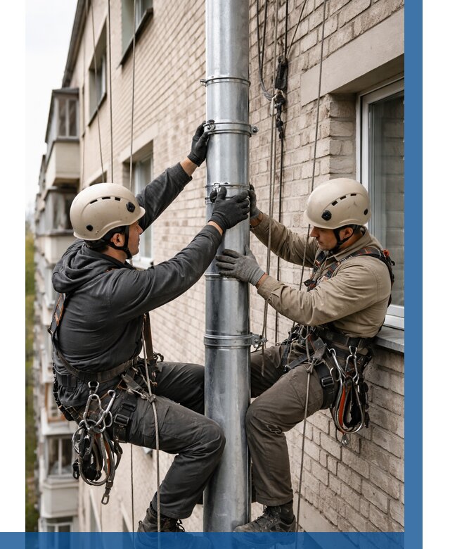 Замена водосточных труб в Саянске от 6613 р. | ВЫСОТНИК-Сск