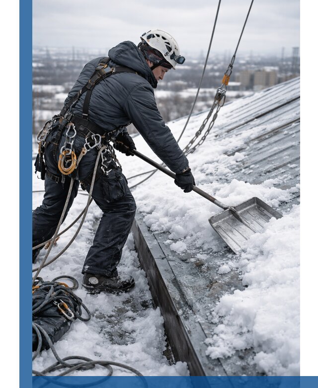 Профессиональная очистка кровли от снега и наледи в Саянске
