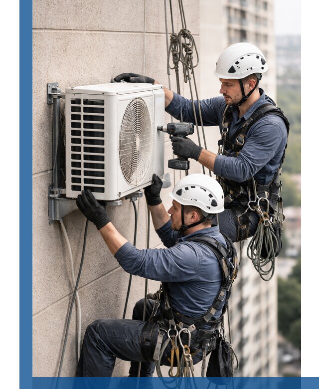 Монтаж внешнего блока кондиционера в Саянске установка и крепление