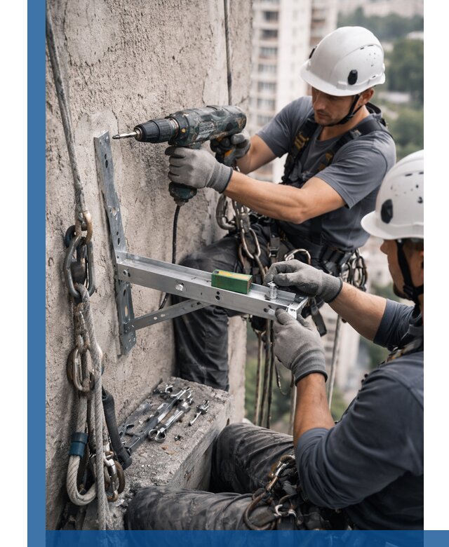 Установка кронштейнов кондиционера и крепежа в Саянске