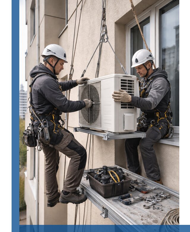 Перенос внешнего блока кондиционера в Саянске с монтажом и крепежом