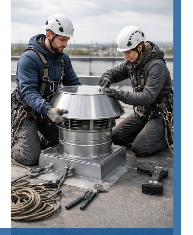 Установка дефлекторов на кровле в Саянске от 4578 р. | ВЫСОТНИК-Сск