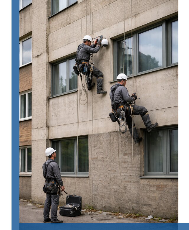 Монтаж фасадных камер видеонаблюдения в Саянске под ключ