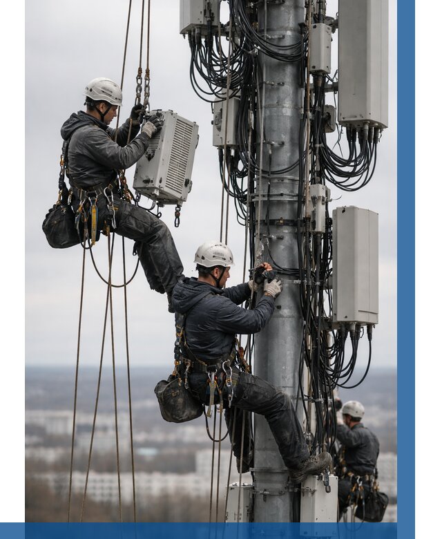 Монтаж оборудования связи на мачте в Саянске от 7631 р. | ВЫСОТНИК-Сск