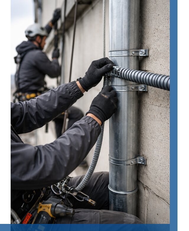 Монтаж гофры для кабеля в Саянске от 305 р. | ВЫСОТНИК-Сск