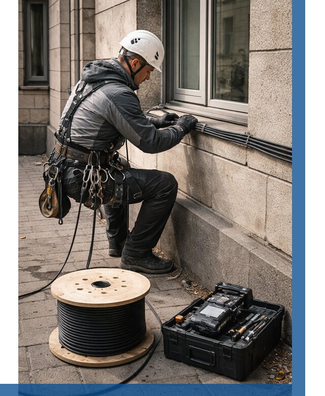 Прокладка оптоволоконного кабеля в Саянске от 814 р. | ВЫСОТНИК-Сск