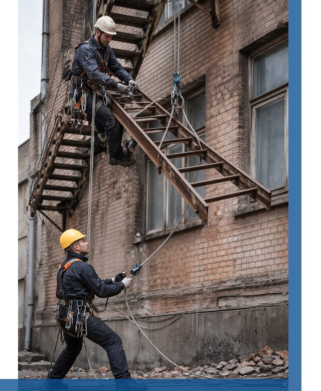 Демонтаж пожарной лестницы в Саянске от 12209 р. | ВЫСОТНИК-Сск